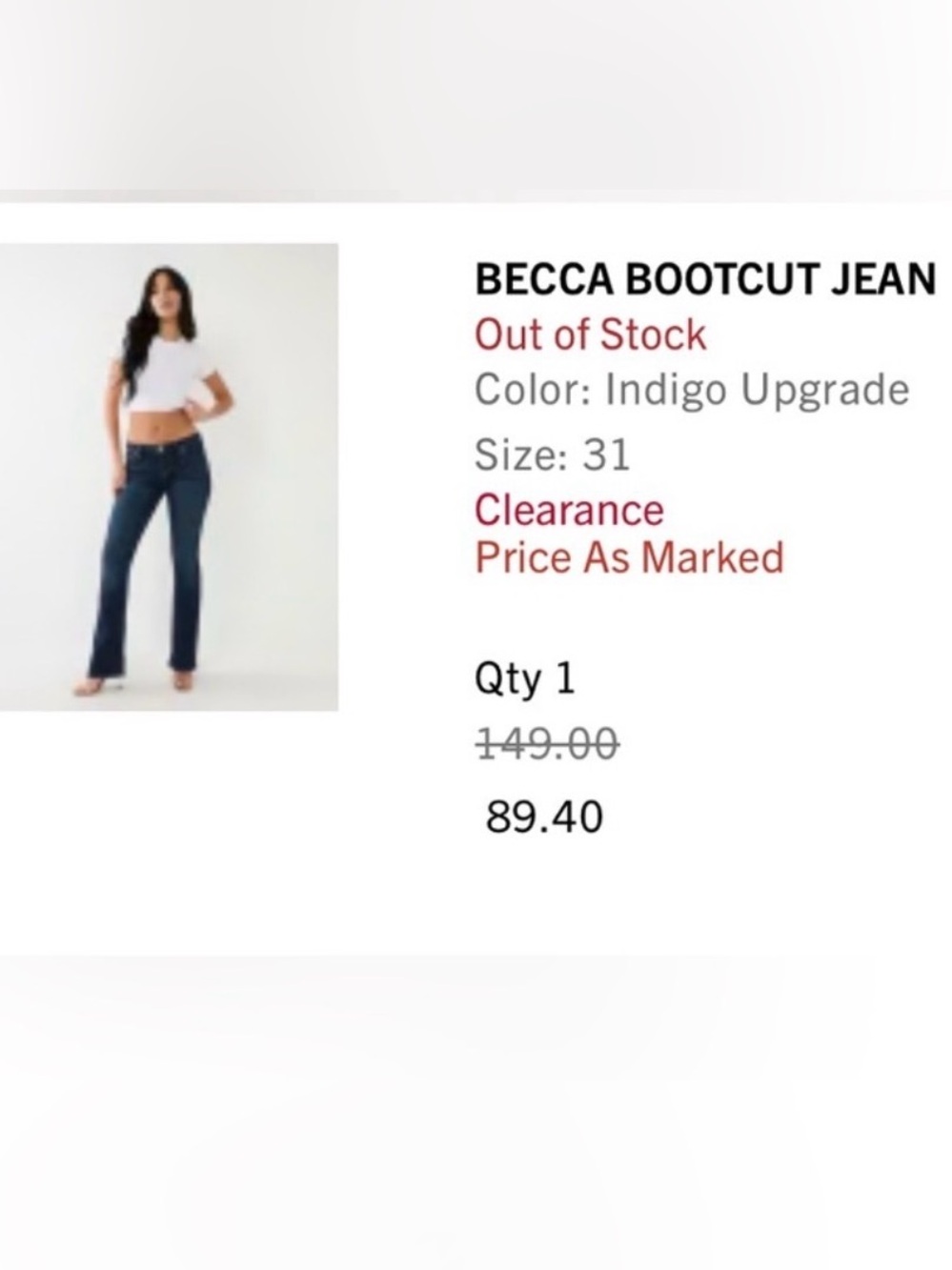 True Religion Becca Bootcut Jeans - Indigo Blue